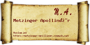 Metzinger Apollinár névjegykártya